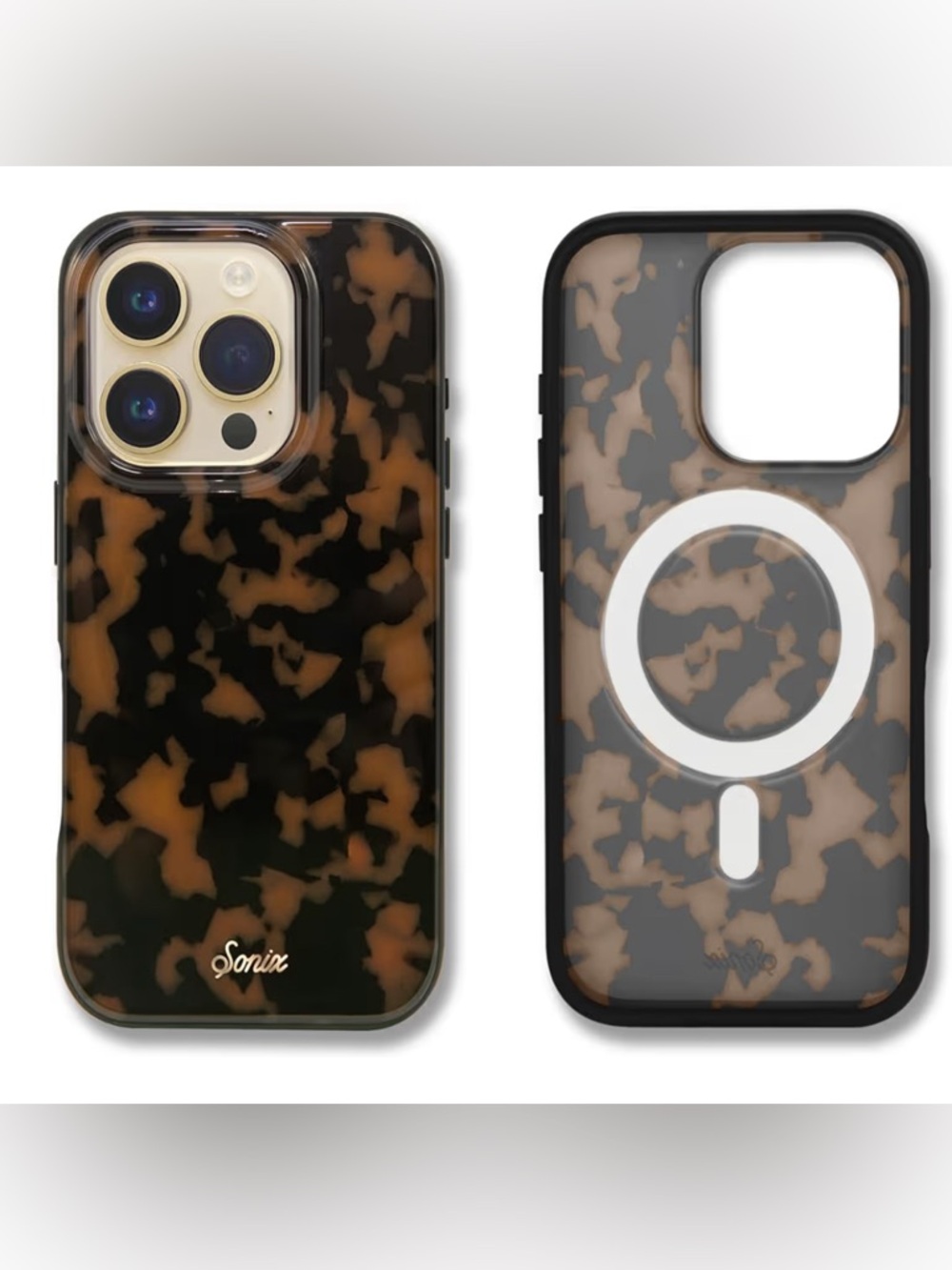Sonix MagSafe Tortoiseshell iPhone Case - Black & Brown iPhone 16 pro